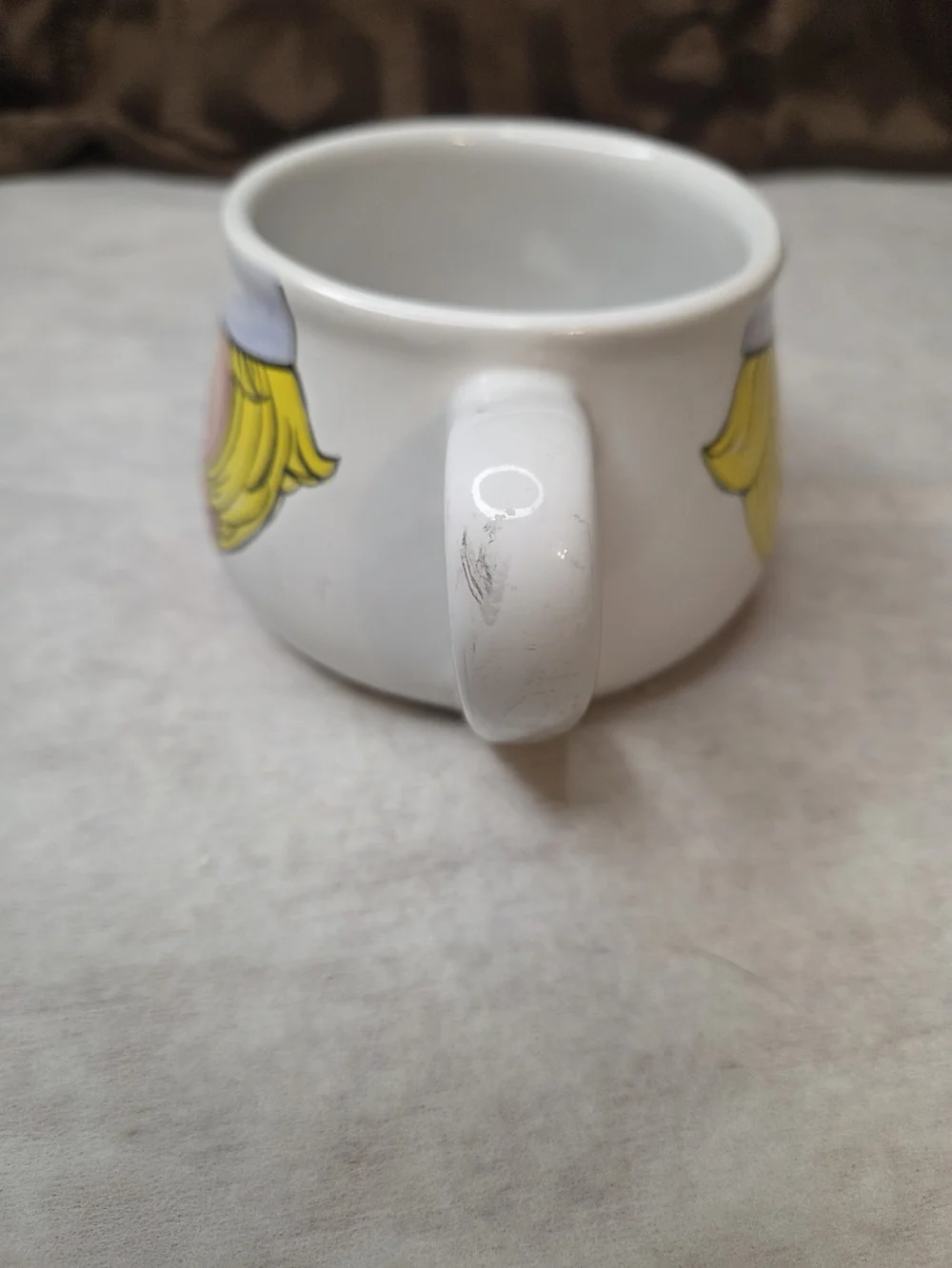 Vintage Campbells Ceramic White Novelty Child Face Coffee Mug